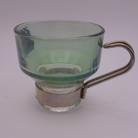 Set of Six(6) Roma Scene Glass Cups with Metal Handles - Picture 13 of 14